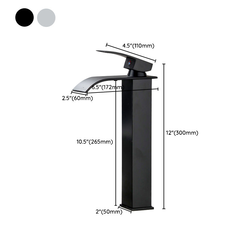 Basin faucet lever handle waterfall outlet bathroom fixture