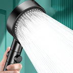 Modern 6 Setting Shower Head Adjustable Spray Pattern Matt Black Round Shower Head