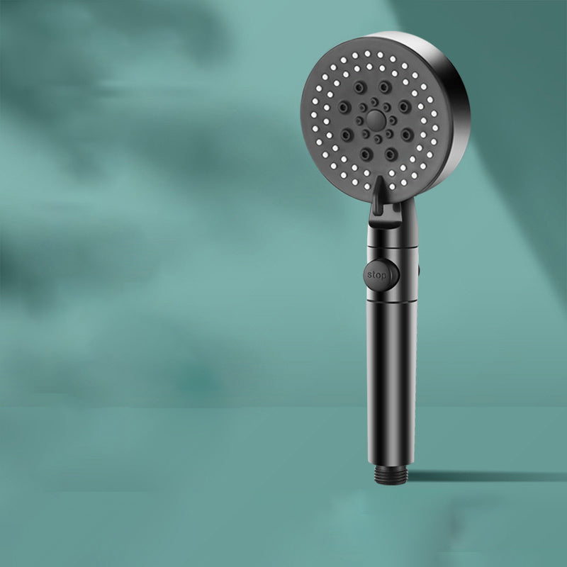 Modern 6 Setting Shower Head Adjustable Spray Pattern Matt Black Round Shower Head