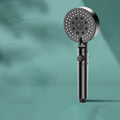Modern 6 Setting Shower Head Adjustable Spray Pattern Matt Black Round Shower Head