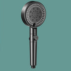 Modern 6 Setting Shower Head Adjustable Spray Pattern Matt Black Round Shower Head