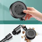 Modern 6 Setting Shower Head Adjustable Spray Pattern Matt Black Round Shower Head