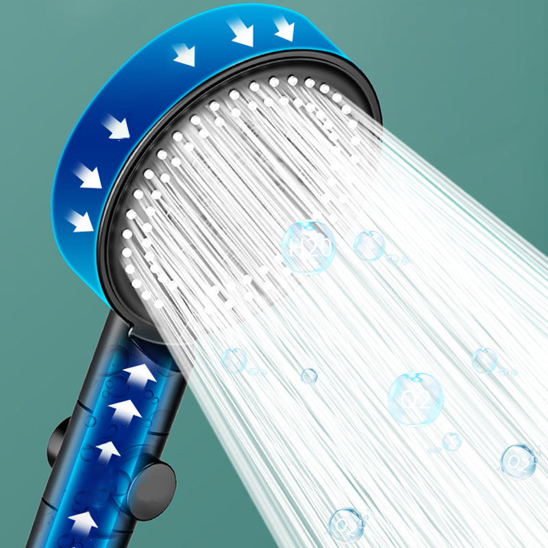Modern 6 Setting Shower Head Adjustable Spray Pattern Matt Black Round Shower Head
