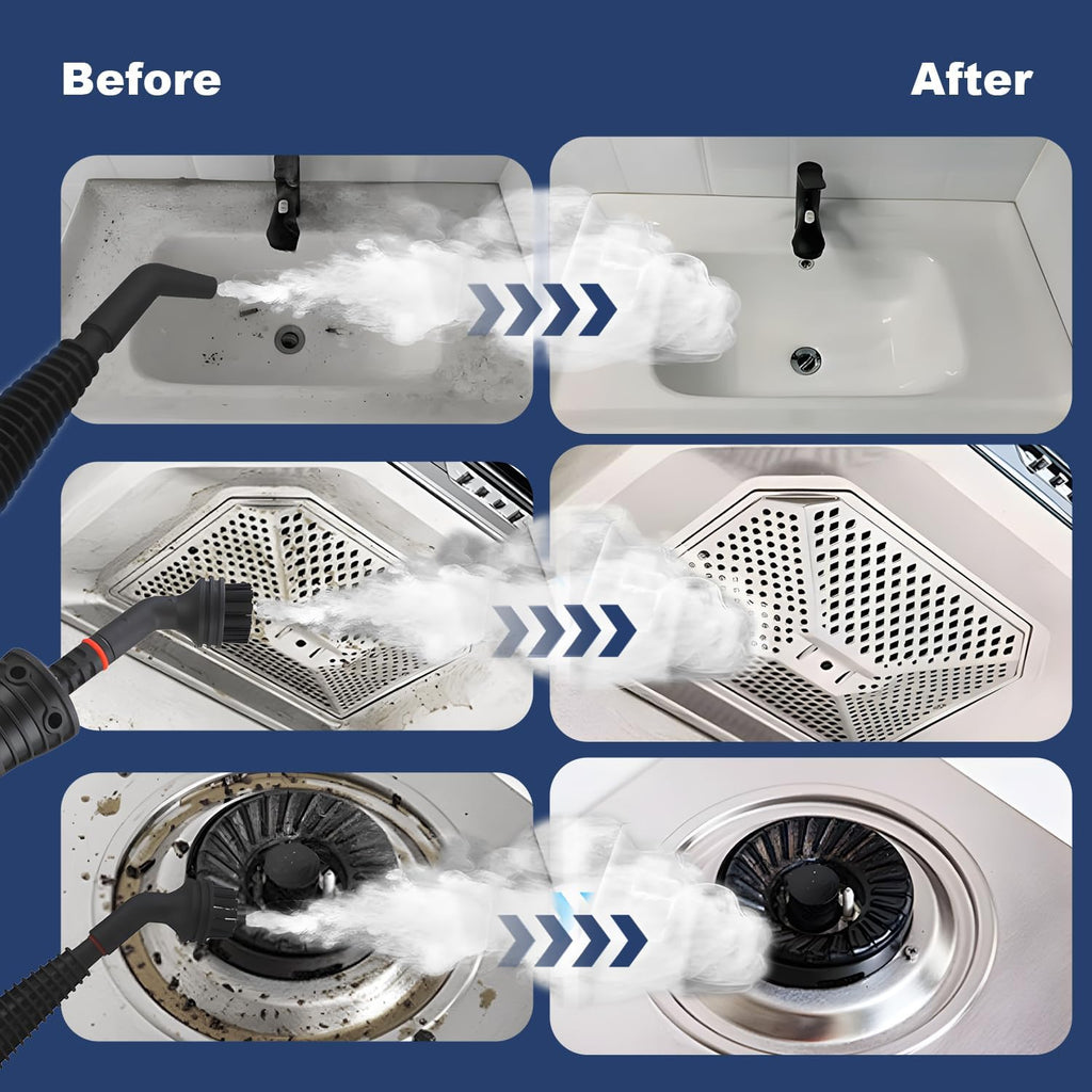 High-Pressure Handheld Steam Cleaner with 9-Piece Accessory Kit – Valtira