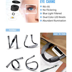 LED Neck Reading Lamp, Book Light for Reading in Bed, 3 Colors, 6 Brightness Levels, Flexible Arm, Rechargeable, Durable, Perfect for Reading, Knitting, Camping, Repairing