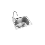 Modern Bar Prep Mirror Stainless Steel with Faucet Workstation Rack