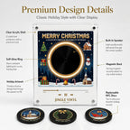 2027 New Magnetic Fridge Record Player, Christmas Magnetic Fridge Vinyl Music Box with 9 NFC Discs