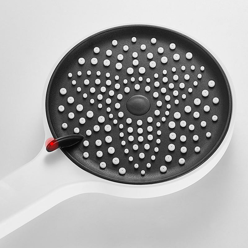 Round Shower Set White Wall Mounted Hand Shower Lever Handle Shower Hose Swiveling Shower Set