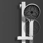 Round Shower Set White Wall Mounted Hand Shower Lever Handle Shower Hose Swiveling Shower Set
