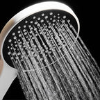 Round Shower Set White Wall Mounted Hand Shower Lever Handle Shower Hose Swiveling Shower Set