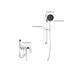 Round Shower Set White Wall Mounted Hand Shower Lever Handle Shower Hose Swiveling Shower Set