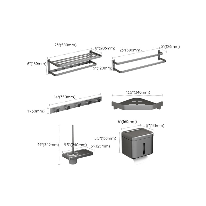 Modern gray bathroom hardware set towel rack paper holder bathroom accessory set