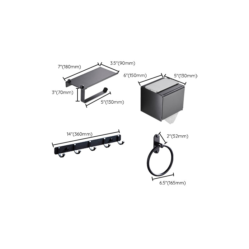 Modern Bathroom Accessories Set Black Towel Bar Paper Holder Bathroom Accessories Kit