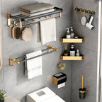 Modern Bathroom Accessories Set Paper Holder Towel Bar Black Bathroom Accessories Set