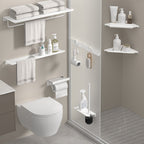 Modern White Bathroom Accessory Set Bathroom Shelf Paper Holder Bathroom Accessory Kit