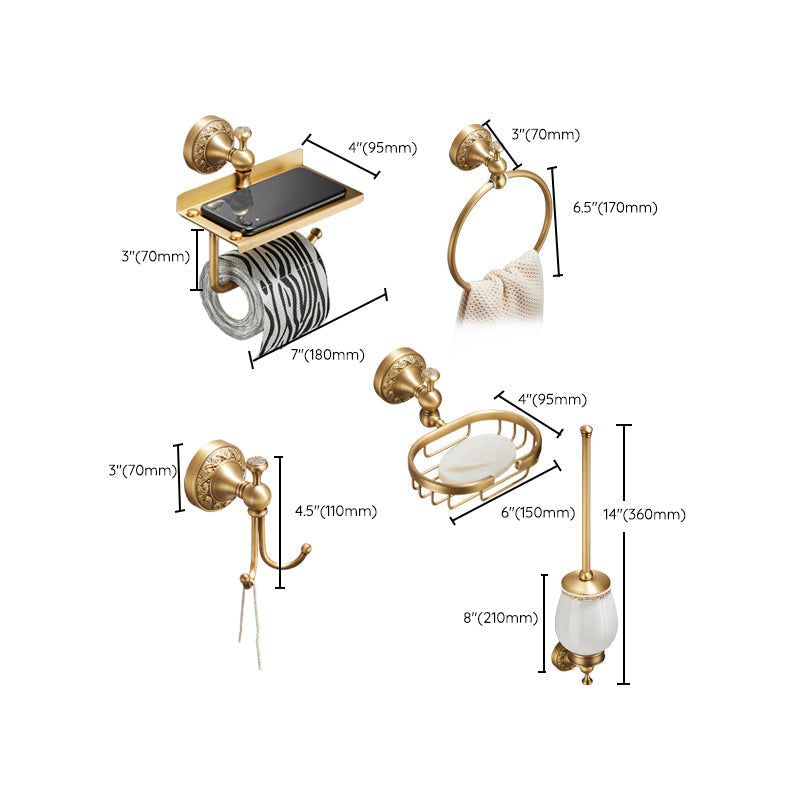 Modern Bathroom Accessory Set Paper Holder Bathroom Shelf Gold Bathroom Fittings Set