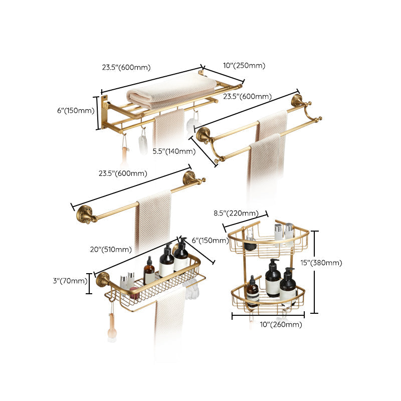 Modern Bathroom Accessory Set Paper Holder Bathroom Shelf Gold Bathroom Fittings Set