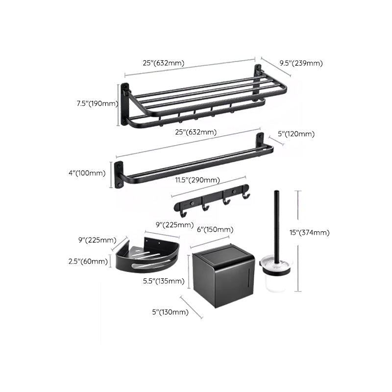 Modern black bathroom accessory set towel holder bathroom shelf bathroom faucet set