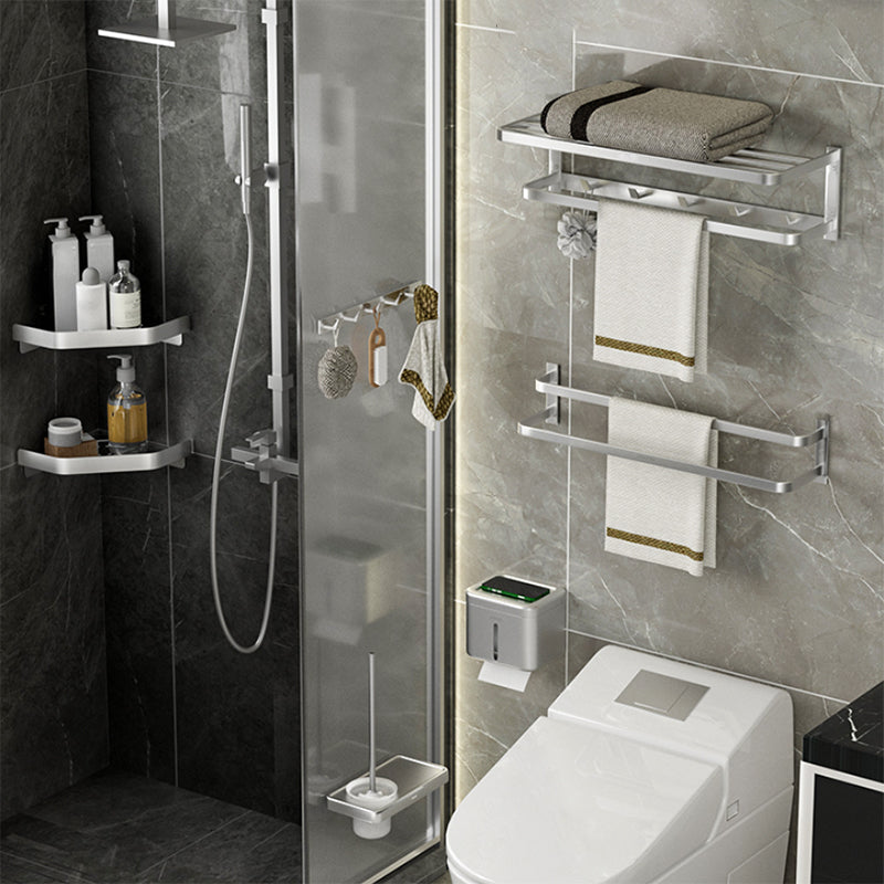 Modern Bathroom Accessories Set Silver Bathroom Shelf Towel Holder Bathroom Accessories Kit