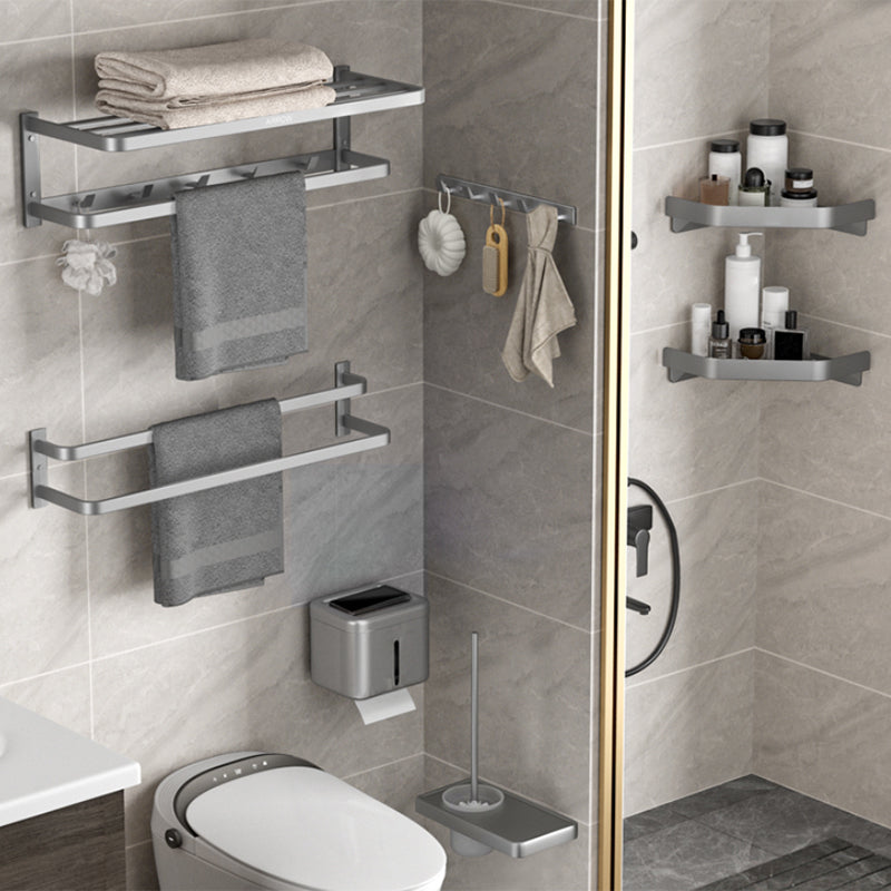 Modern Gray Bathroom Accessory Kit Paper Holder Bath Shelf Bathroom Hardware Set