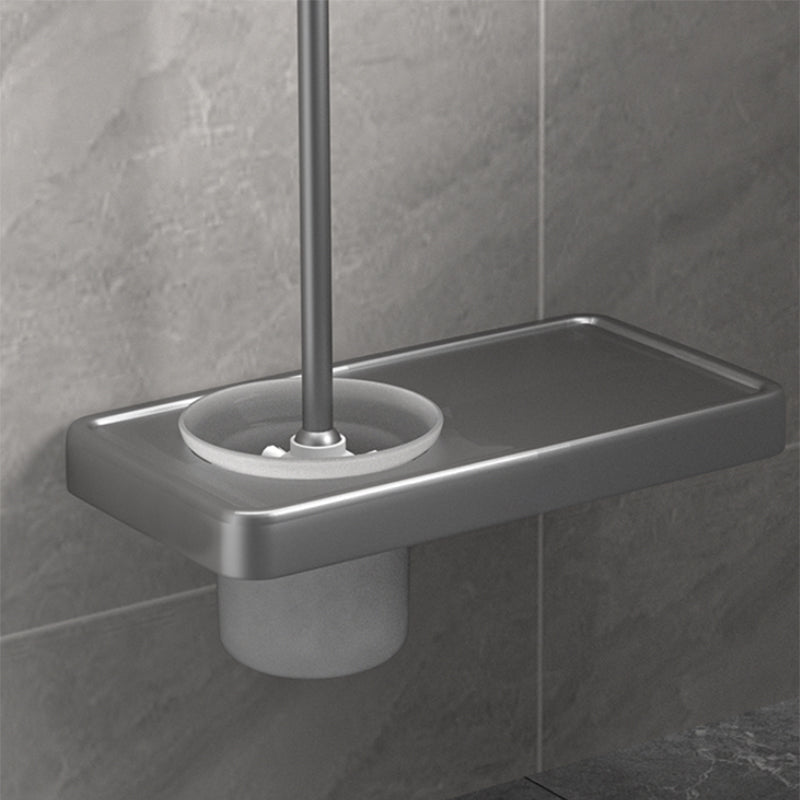 Modern Gray Bathroom Accessory Kit Paper Holder Bath Shelf Bathroom Hardware Set
