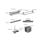 Modern Gray Bathroom Accessory Kit Paper Holder Bath Shelf Bathroom Hardware Set