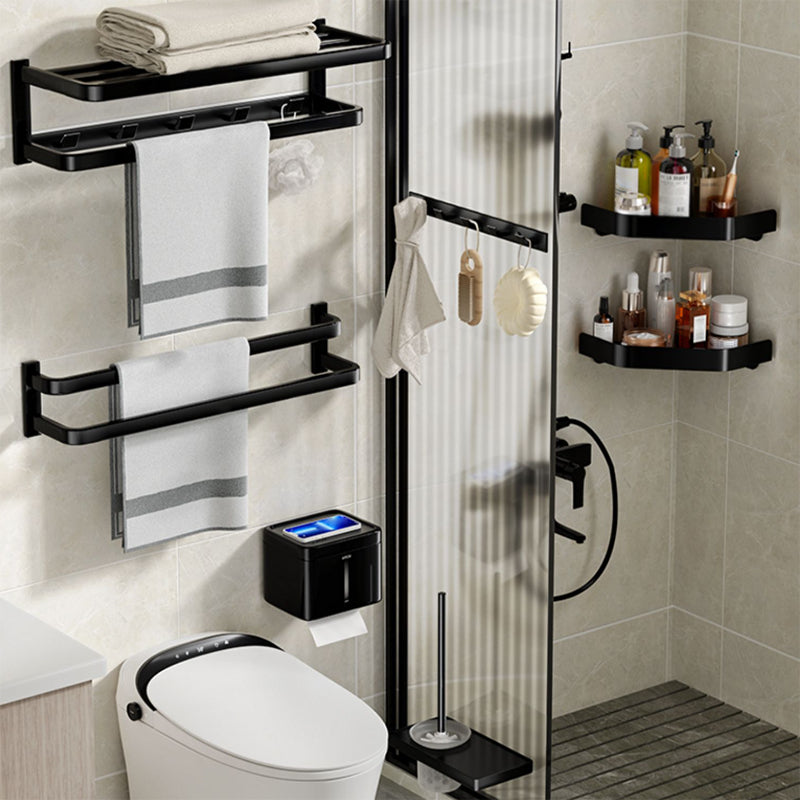 Modern Bathroom Set Towel Bar Paper Holder Black Bathroom Accessory Set