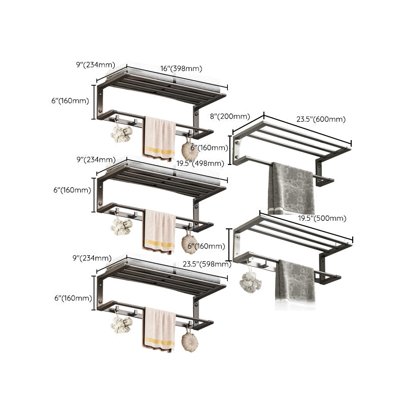 Modern bathroom accessory set Bathroom shelf Towel bar gray bathroom accessory set