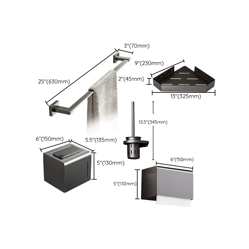 Modern bathroom accessory set Bathroom shelf Towel bar gray bathroom accessory set