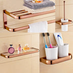 6-piece Bathroom Accessory Set Vintage Brass Bath Hardware Set