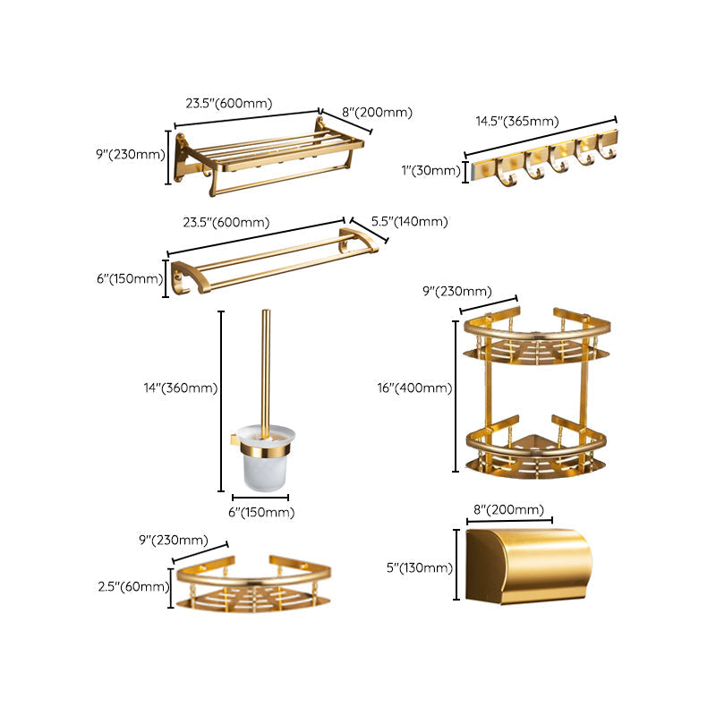 Gold 7-piece Bathroom Accessory Set Vintage Bathroom Accessory Set