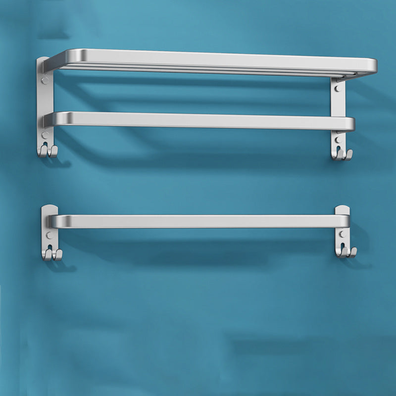 7-piece Bathroom Accessory Set Modern Aluminum Bathroom Set in Silver