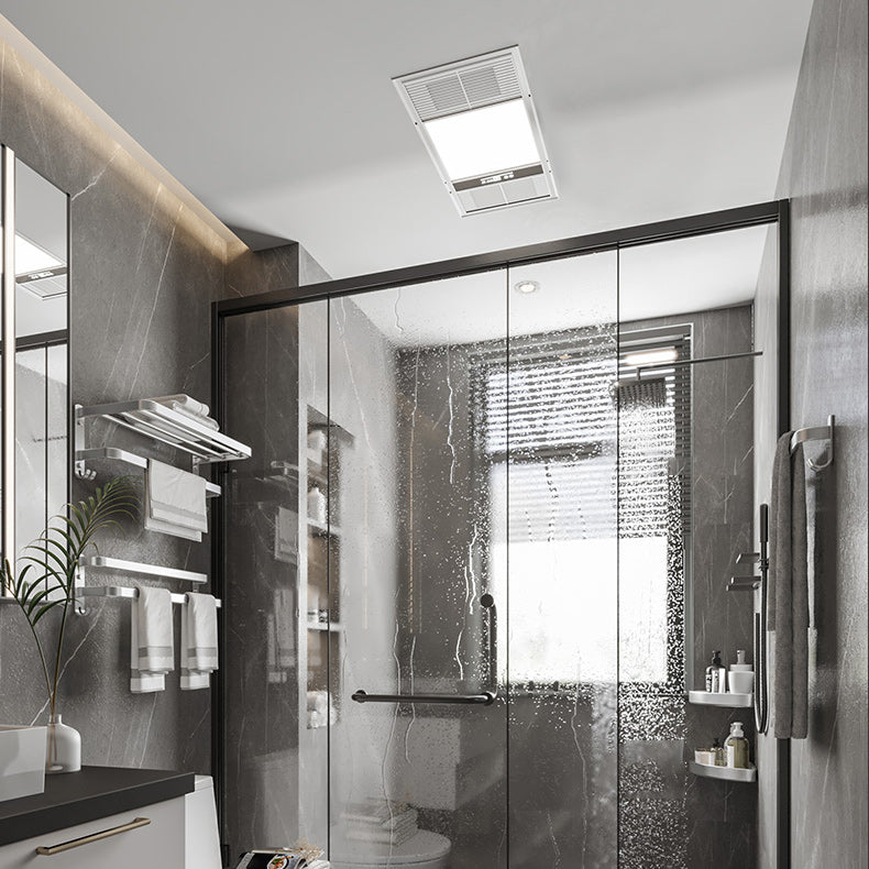 7-piece Bathroom Accessory Set Modern Aluminum Bathroom Set in Silver