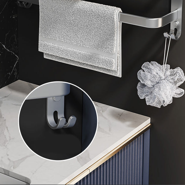 7-piece Bathroom Accessory Set Modern Aluminum Bathroom Set in Silver