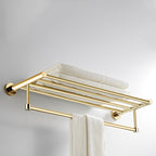 4 Pieces Traditional Bathroom Accessory Set Brass Bathroom Set in Matte Gold