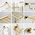 4 Pieces Traditional Bathroom Accessory Set Brass Bathroom Set in Matte Gold