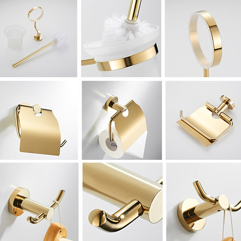 4 Pieces Traditional Bathroom Accessory Set Brass Bathroom Set in Matte Gold