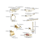 4 Pieces Traditional Bathroom Accessory Set Brass Bathroom Set in Matte Gold