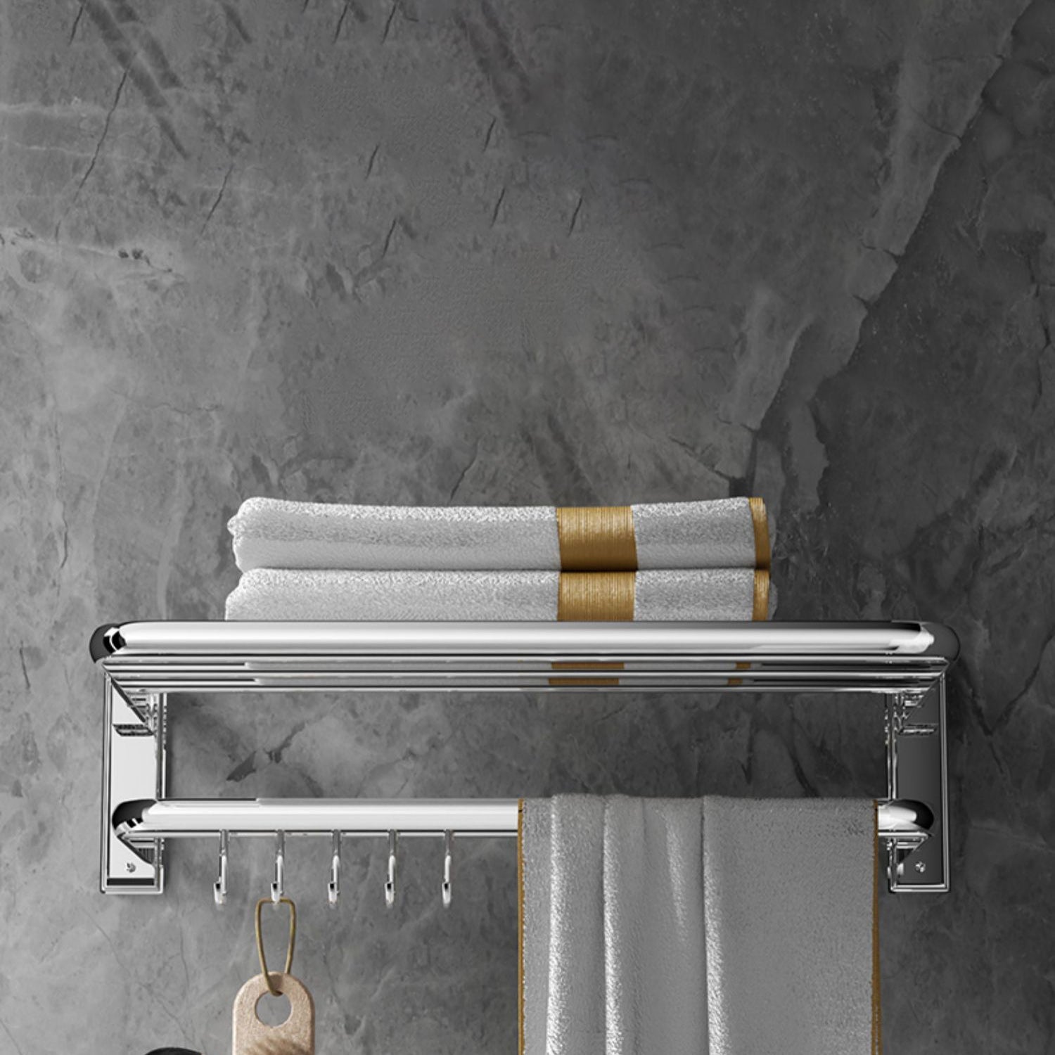 Modern Bathroom Accessory as a Single Item or in a Set Polished Chrome Bath Set
