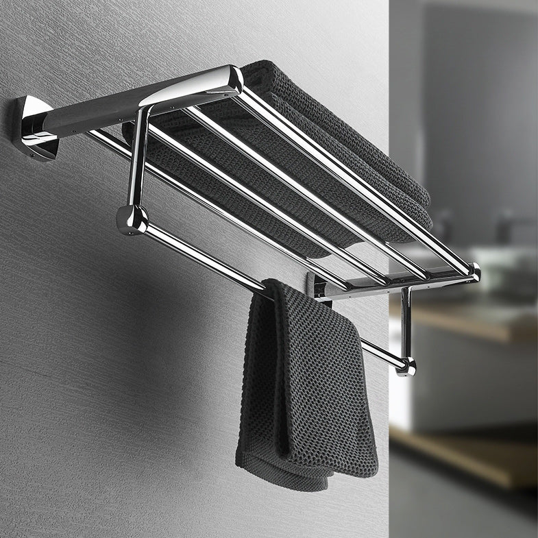 Polished Chrome Modernism Bathroom Accessory Set Bath Shelf / Towel Bar / Bathrobe Hook Included