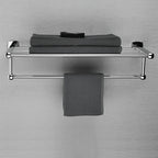 Polished Chrome Modernism Bathroom Accessory Set Bath Shelf / Towel Bar / Bathrobe Hook Included