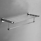 Polished Chrome Modernism Bathroom Accessory Set Bath Shelf / Towel Bar / Bathrobe Hook Included