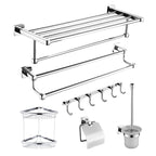 Polished Chrome Modernism Bathroom Accessory Set Bath Shelf / Towel Bar / Bathrobe Hook Included