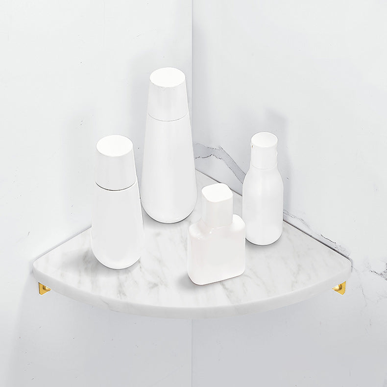2-piece bathroom fitting set metal and marble bathroom shelf set