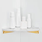 2-piece bathroom fitting set metal and marble bathroom shelf set