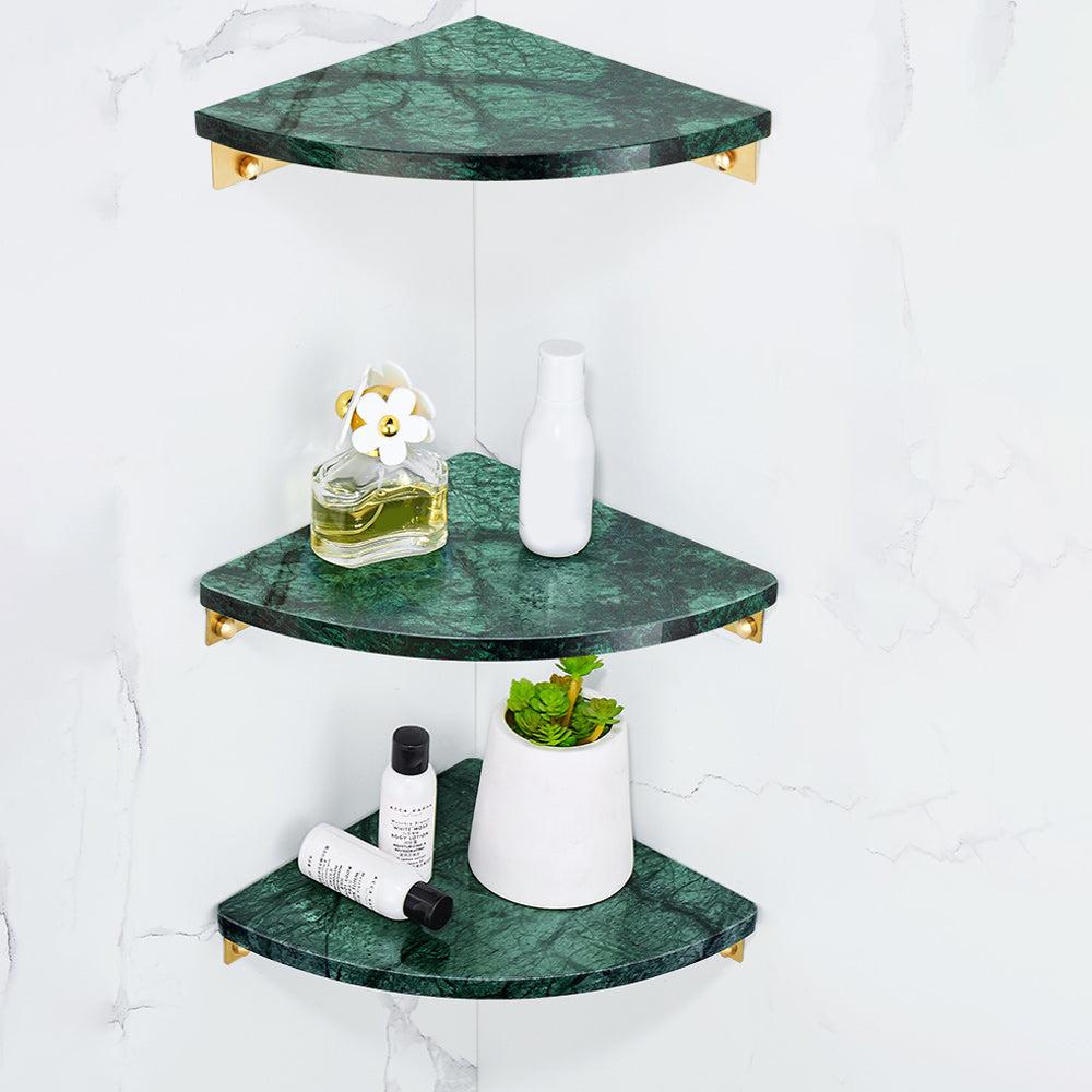 2-piece bathroom fitting set metal and marble bathroom shelf set