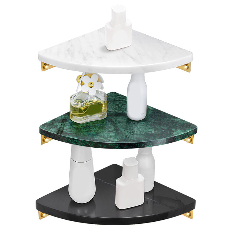 2-piece bathroom fitting set metal and marble bathroom shelf set