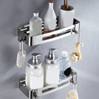 Modern Stainless Steel Bathroom Accessory Set Rectangular & Triangle Bathroom Shelf