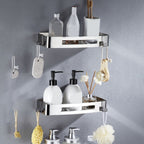 Modern Stainless Steel Bath Accessory Set Rectangular & Triangular Bath Shelf