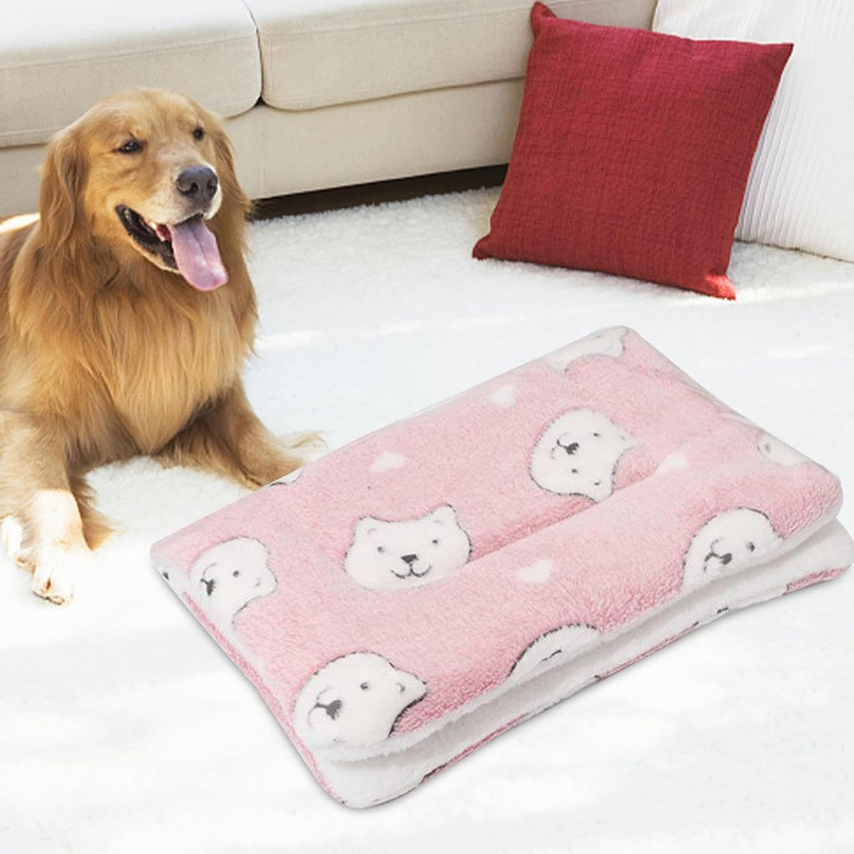 Dog Blanket Plush Washable Pet Cushion